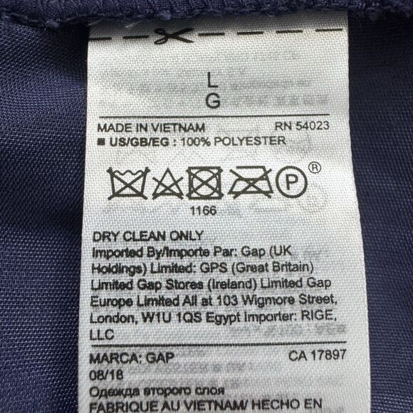 Gap Womens Velvet Pull On Wide Leg Pants Large Blue Palazzo Tuxedo Iridescent - Picture 7 of 7